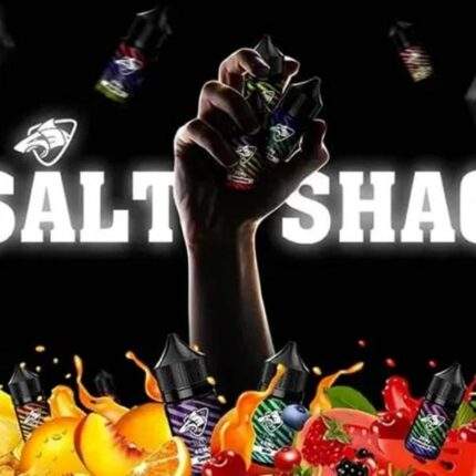 SALT SHAQ 鯊克尼煙油品牌主視覺，手握瓶身示意圖